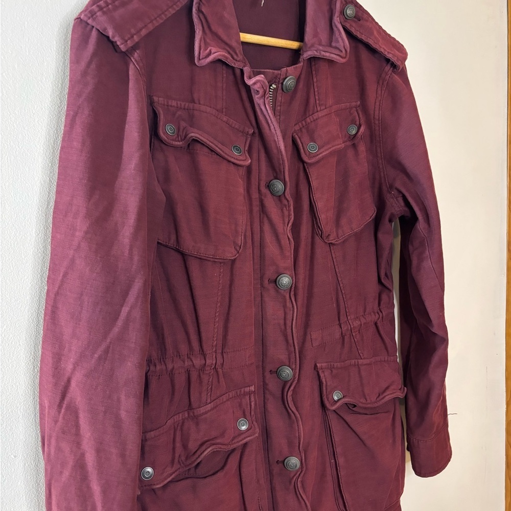 Free People Not Your Brothers Surplus Burgundy Utility Jacket - Picture 7 of 10